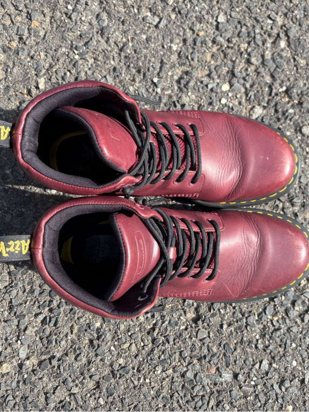 Dr. Martens 8-Eye Leather Boots in Burgundy - Picture 2 of 6